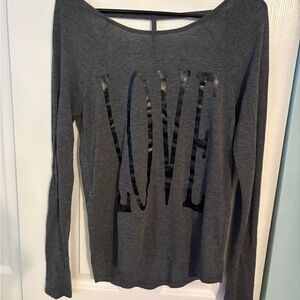 American Girl Charcoal Gray 'LOVE' Long-Sleeve Scoop Neck Tee